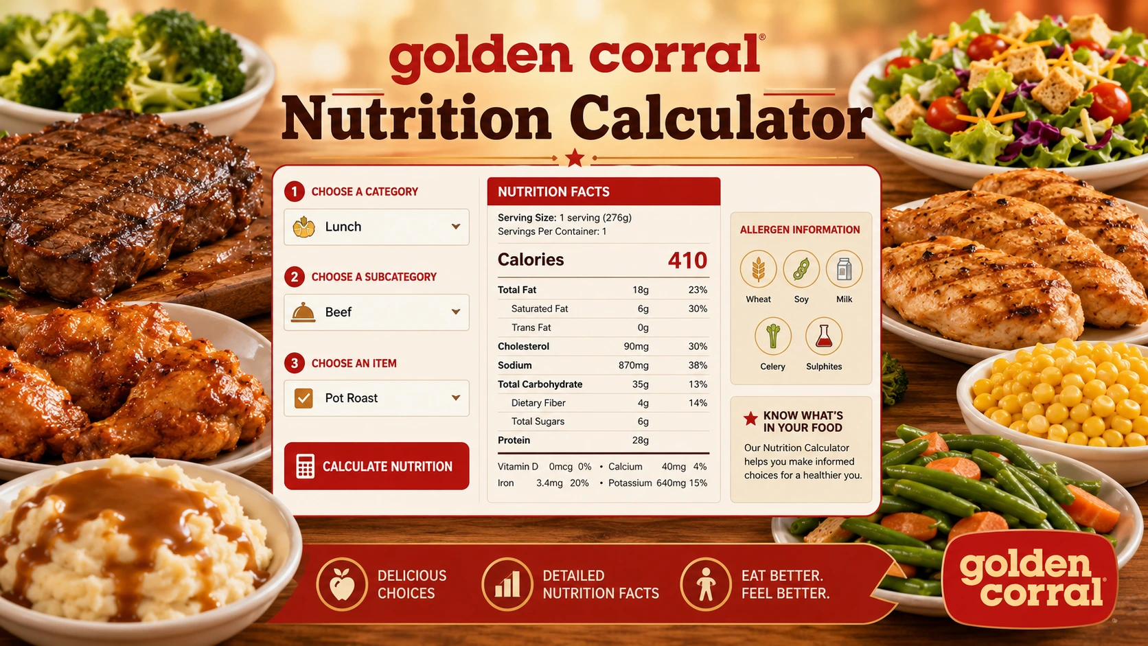 Golden Corral Nutrition Calculator